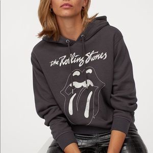 NWT Flock Print Hoodie Rolling Stones